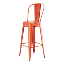 Lancaster Table & Seating Alloy Amber Orange Outdoor Cafe Barstool