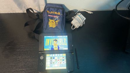 MINT all black MODDED 3DS XL 128gb sd + og stylus + charger