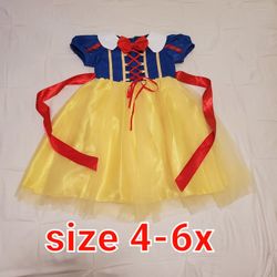Snow White Costume Fits Size 4-6X