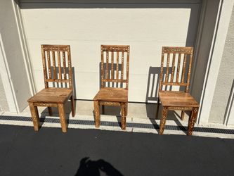 Set Of Solid Wood Chairs TWO AVAILABLE 