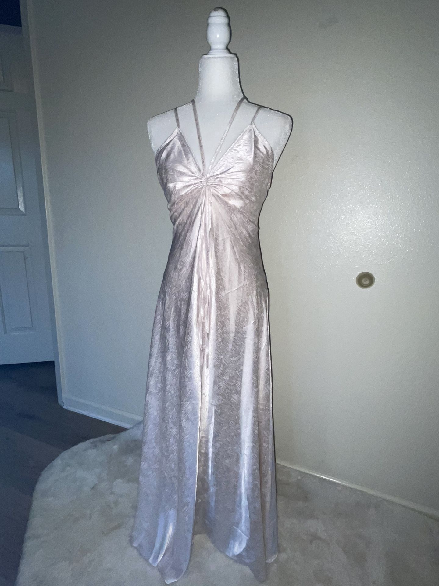 Blush Pink Satin Gown – Multiple Sizes
