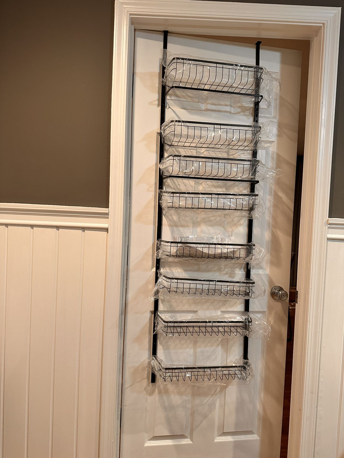 8 Tier Over The Door Pantry Organizer, Wall Mount Spice Rack, Pantry Hanging Storage and Organization, Adjustable