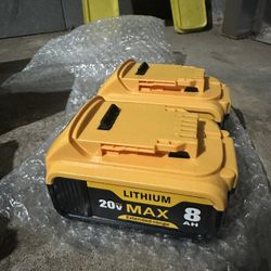 2 pack 20v 8.0ah DeWalt replacement batteries Lithium-ion