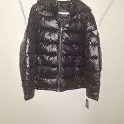 Men's Medium Guess Puffer Hooded Jacket 