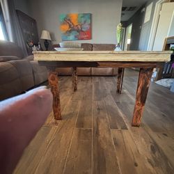 Solid Wood Rustic Distress Coffee Table 