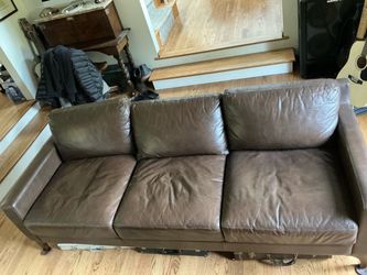 Moving Sale! Joss & Main Chocolate Brown Leather Sofa