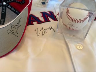 Rusty Greer signed Jersey, hat and ball