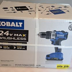 ❤️$125
Brand New!
Kobalt
0672823
24V Max Brushless 
1/2-Inch Compact Drill/Driver Kit
Lithium-Ion
Battery & Charger Included
Tool- 5 Yr
Battery-3Yr