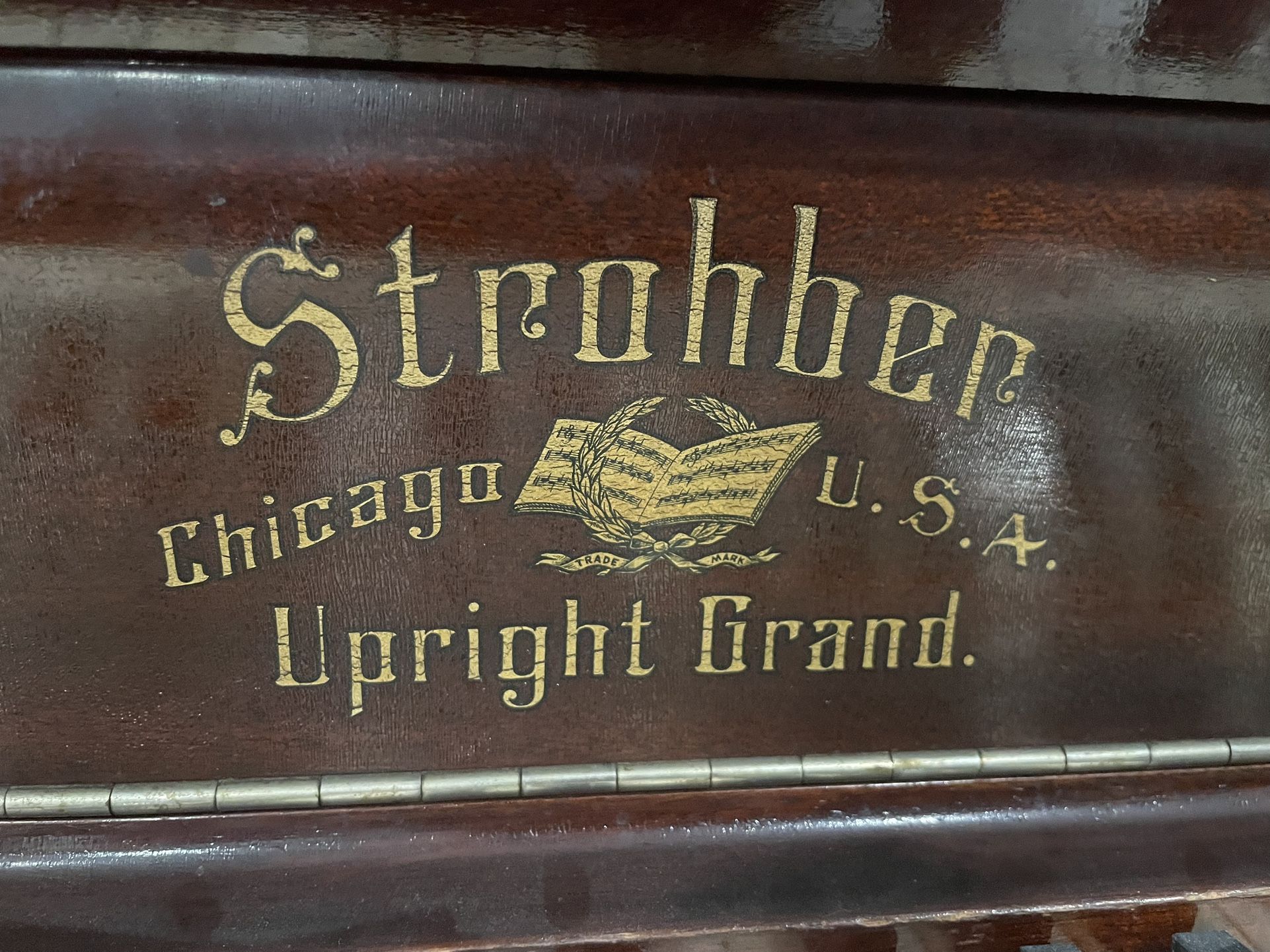 Antique strohber chicago upright grand piano