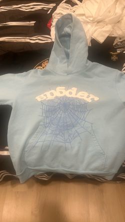 Blue rhinestone sp5der hoodie