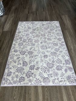 Purple Floral Living Room Rug