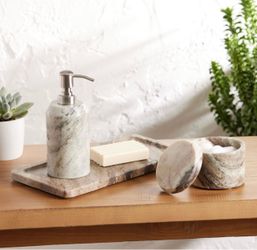 Marble Bathroom Accessory Set