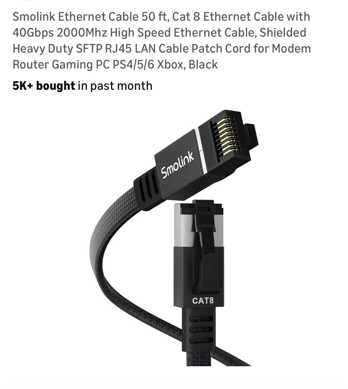 Smolink Ethernet Cable 50ft