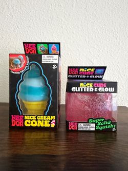 💙💗 Needoh Nice Cream Cone Blue + Glitter & Glow Pink – Bundle 💙💗