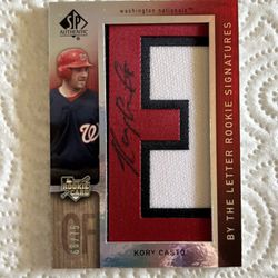 2007 SP Authentic By The Letter Rookie Signatures /75 Kory Casto Baseball Card Letter “E”