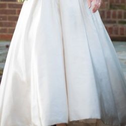 Satin Tea Length High Low Formal Or Wedding Dress 