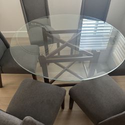 Glass Table With 6 Chairs