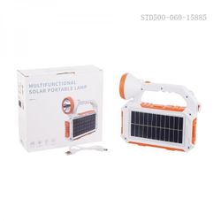 Handheld Solar LED Rechargeable Flashlight with USB Cable, 6 Modes, 7200 mAh, IPX4 Water Resistant, Outdoor Camping Lantern, LED Torch, Power Bank