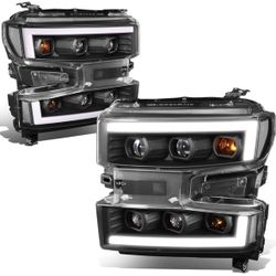 2019 - 2022 Chevy Silverado Headlight LED Projector Sequential Farros Luces Micas LED 