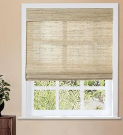 Beige Bamboo Shades For Patio Door 1 Piece