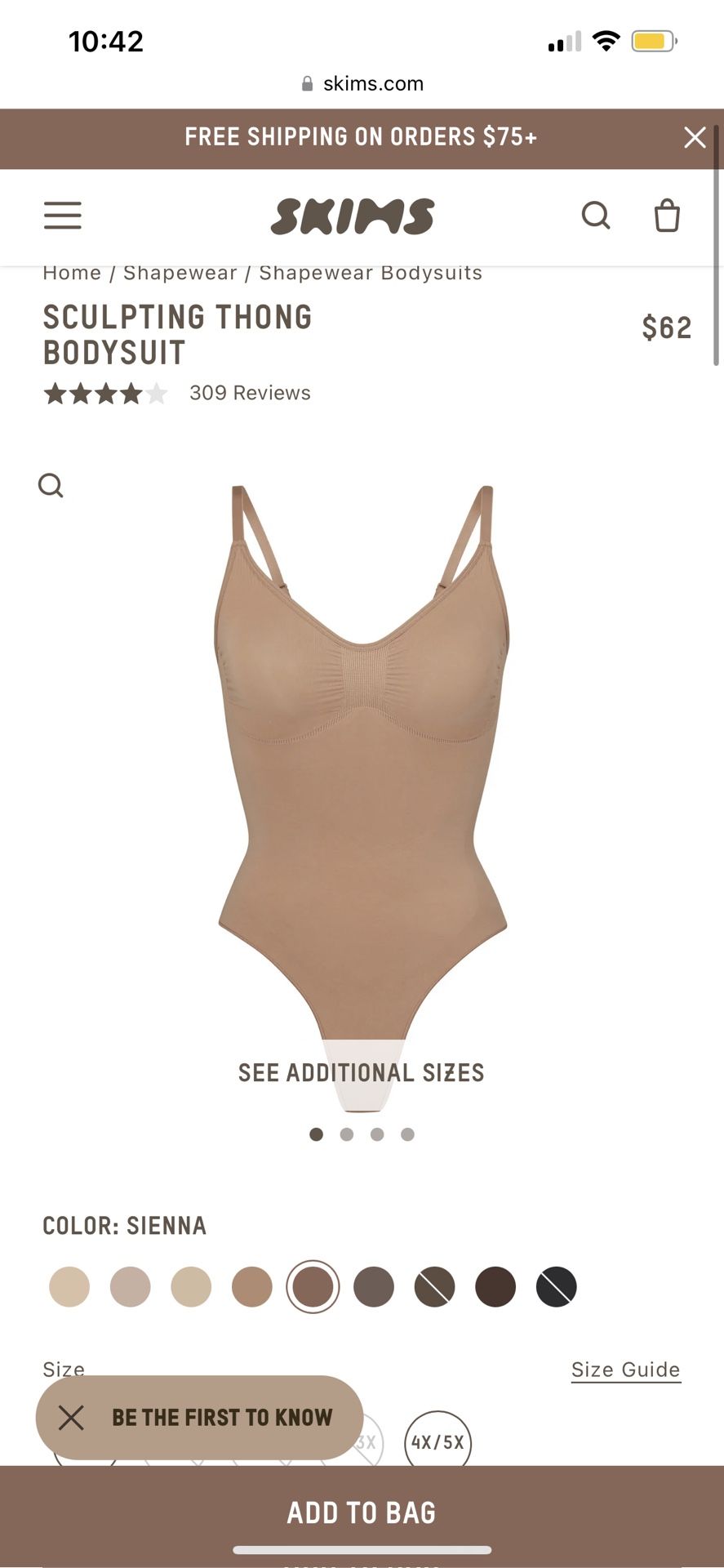 SKIMS Sculpting Bodysuit *Brand New*