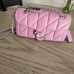 Tabby 20 Quilted Fuchsia Leather Shoulder Bag – $350