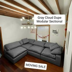 Gray Cloud Couch Modular Sectional Sofa 
