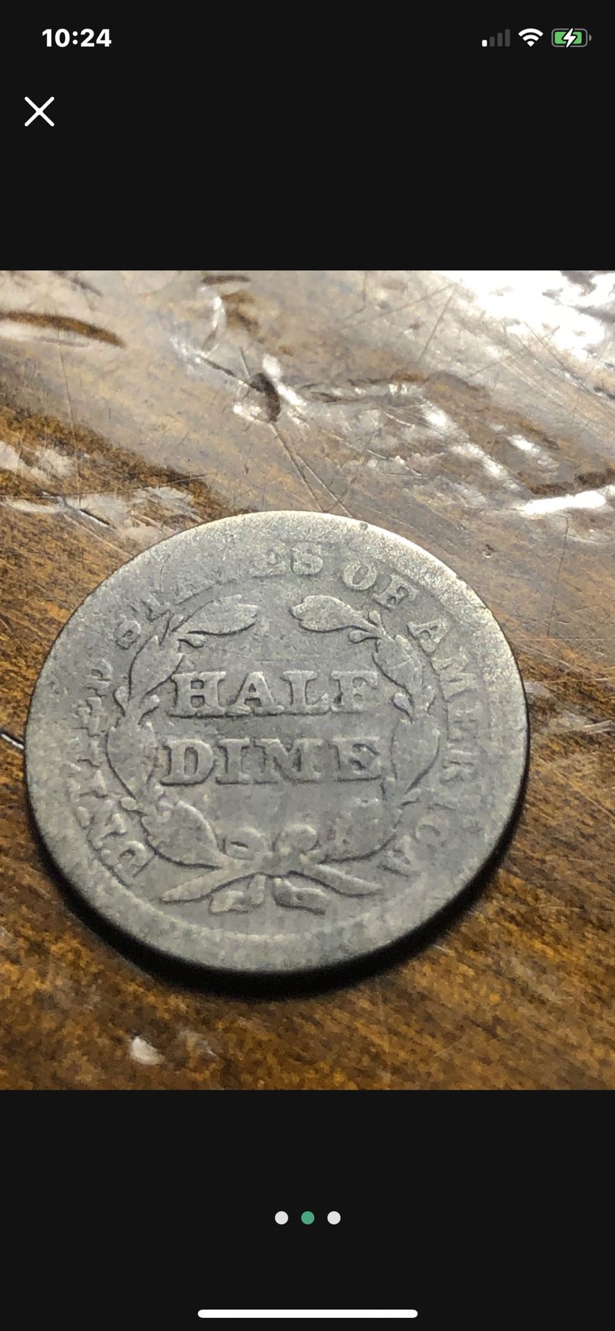 1857 United States Liberty 1/2 Half Dime 10c