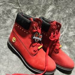 Red Timberland Boot Size 8