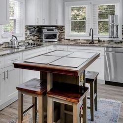 Lettner From Ashley Farmhouse Style Counter Height Dining Set Solid Wood