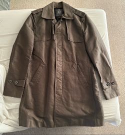 Armani Exchange A/X Men's Dark Olive Green Trench Coat Rain Jacket Medium M