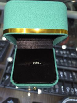 Size 7 promise ring silver and REAL DIAMONDS!