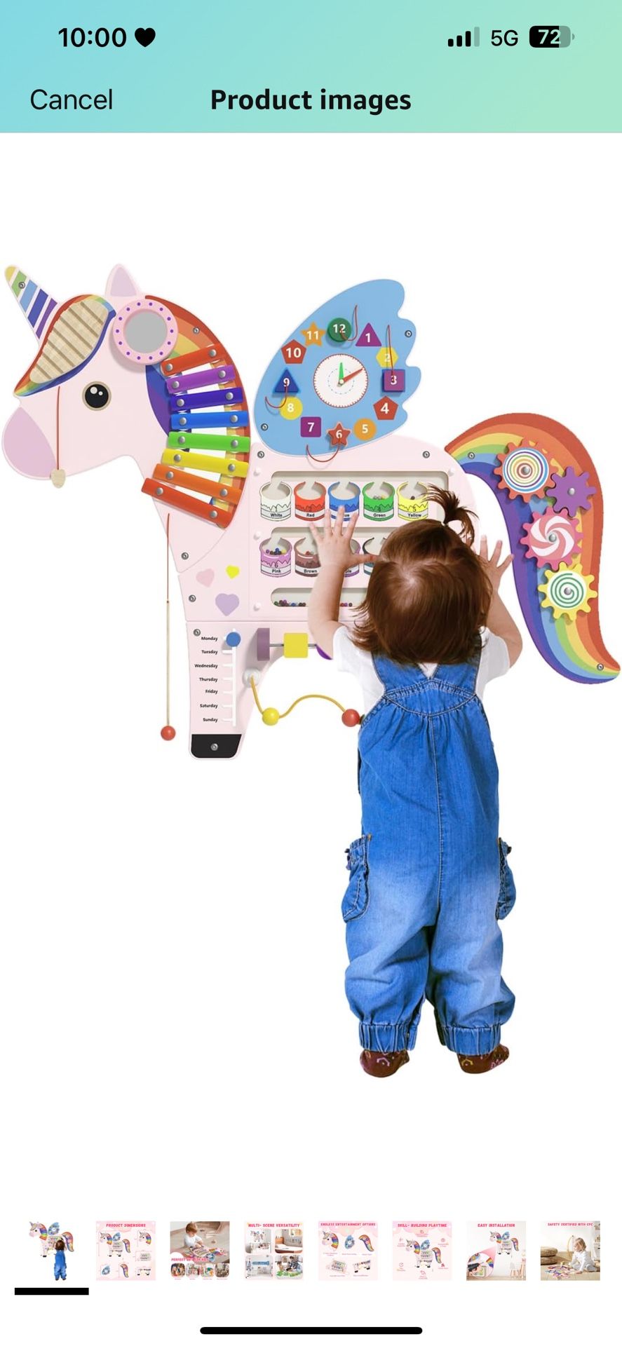 Unicorn Sensory Wall Panel for Kids 