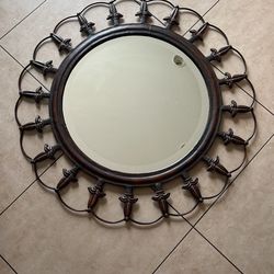 36” Round Mirror, iron
