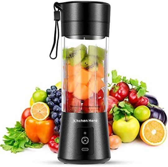 KITCHEN HERO Personal Blender for Shakes, Juices, Protein, & Smoothies | Portable Smoothie Maker Travel Blender with 2000 mAh USB Charging Battery
