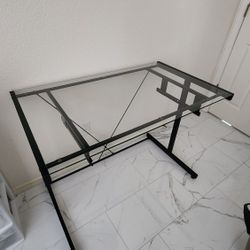 Desk with glass top