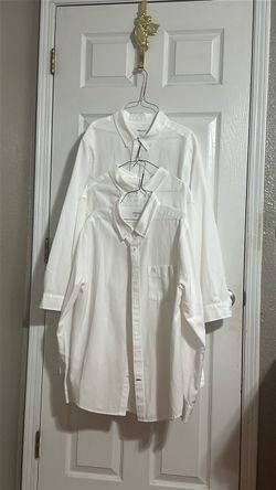 NEW White Wash&Wear shirts L