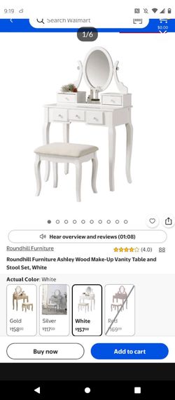 Kids White Vanity with stool
