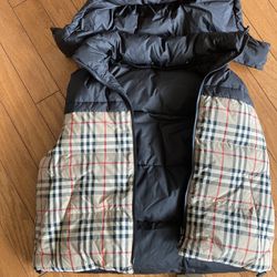 Burberry Coles Reversible Check Hooded Puffer Vest
