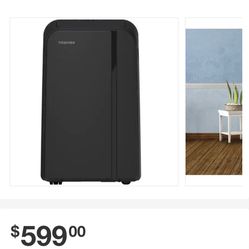 13,500 BTU (10,000 BTU DOE) 115-Volt WiFi Portable Air Conditioner with Dehumidifier and Remote for up to 450 sf, Black