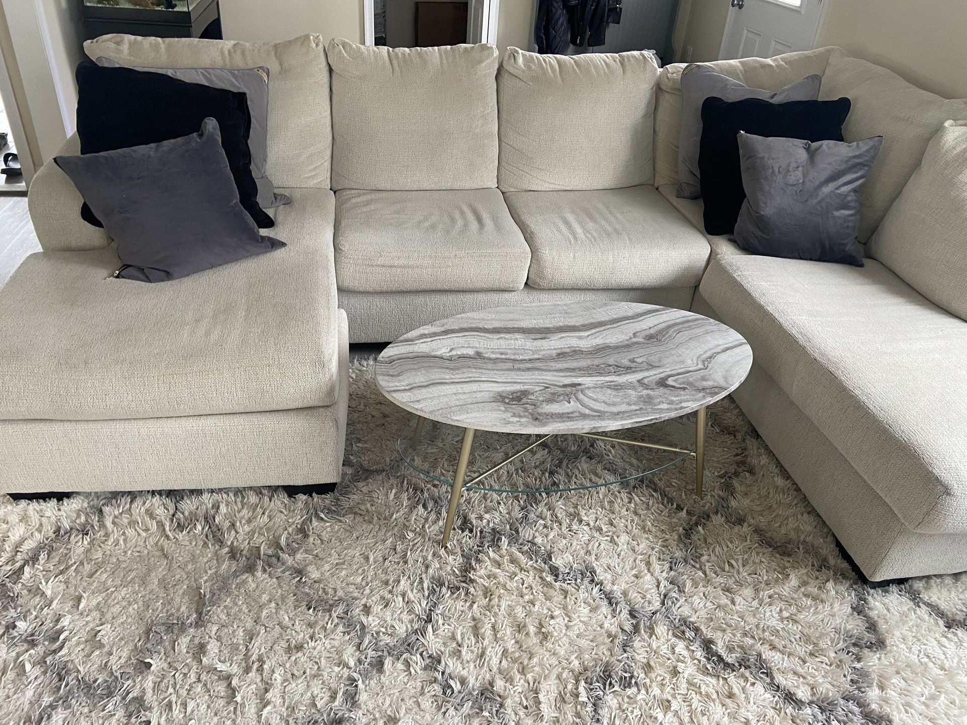 Lovely Couch, Chase And Table Set