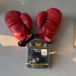 Everlasting Boxing Gloves Size 9 And Speed Bag Swivel