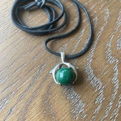 Dolphin Pendant Sterling & green Lapus