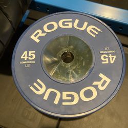 Single (1)  45 Lb Rogue Competition Olympic Bumper Plate