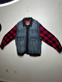 Levi’s Premium Denim Flannel Jacket XXL Buffalo Plaid Sherpa Lined