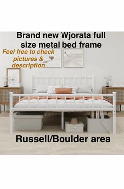 New in box Wjorata Metal Platform Full Bed Frame with Headboard Sturdy Steel Slats Support. Russell/Boulder area