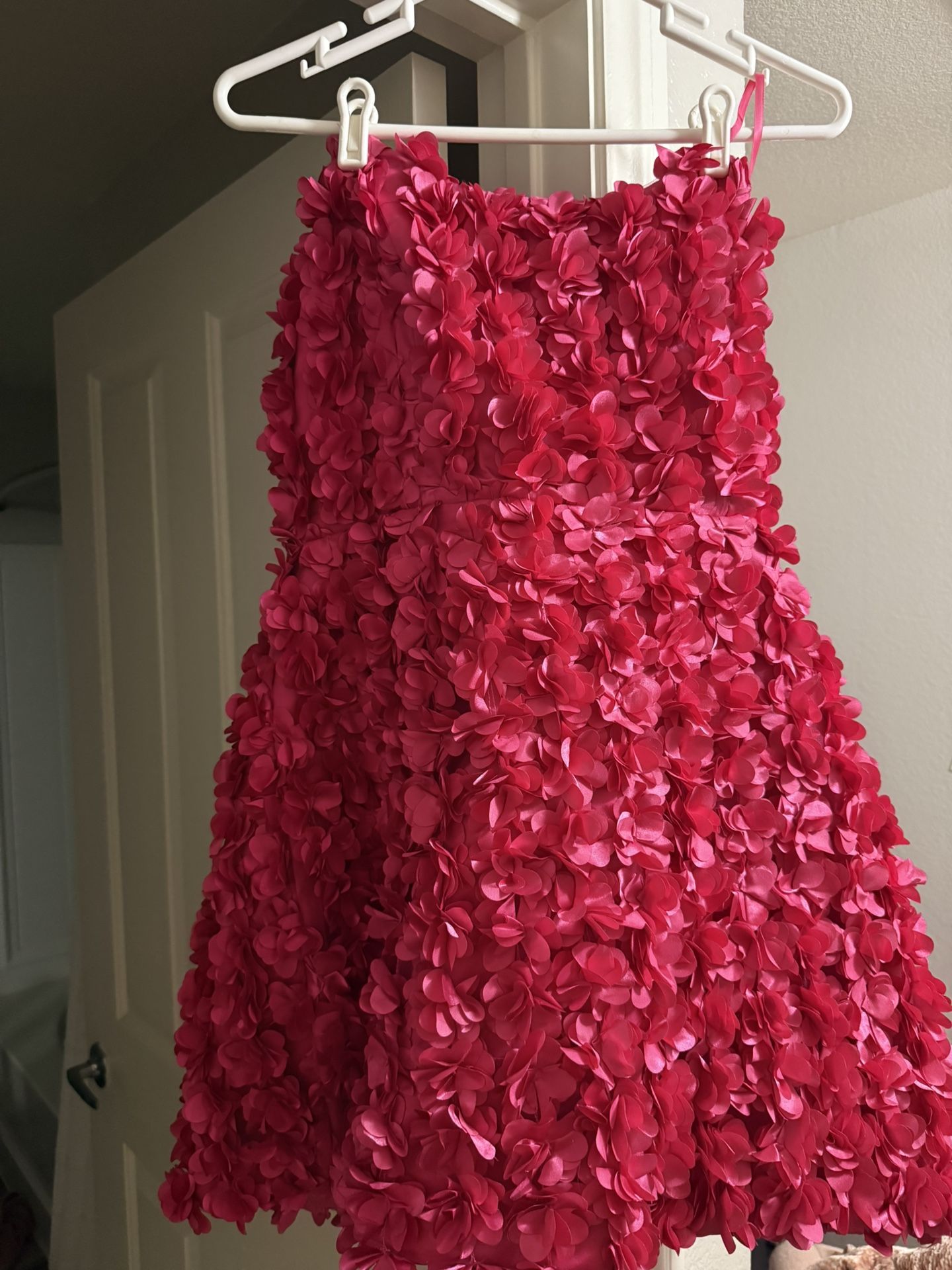 Hot Pink Floral Mini Dress - Size XL