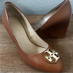 Tory Burch Benton Leather Wedges Women Size 8