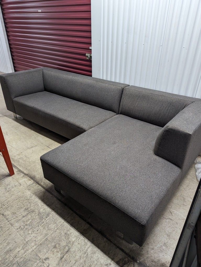 Modern Grey Sectional 2pc Set 