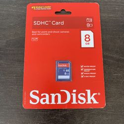 SanDisk SDHC 8 GB Memory Card Water Temp Shock Xray Proof SDSDB-008G-AW11P New